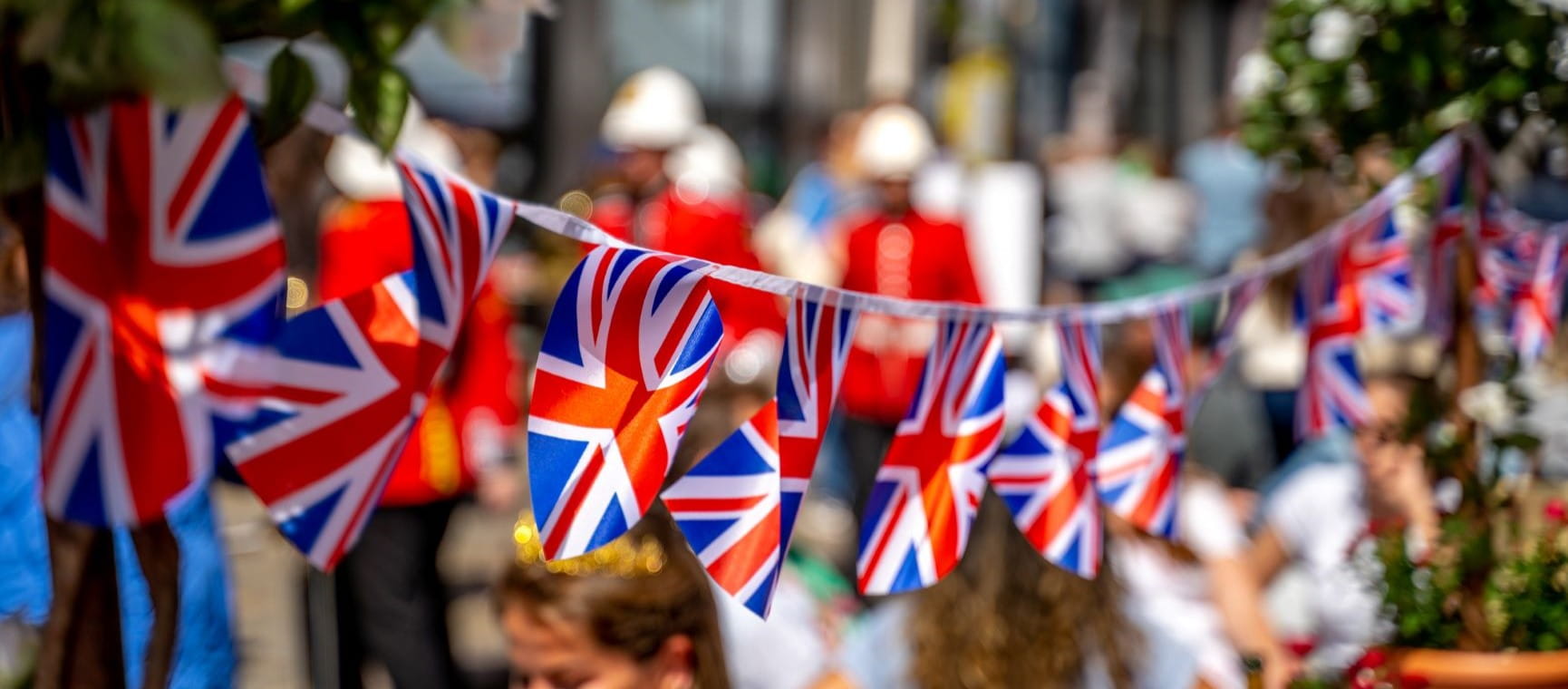 Bunting above the street
