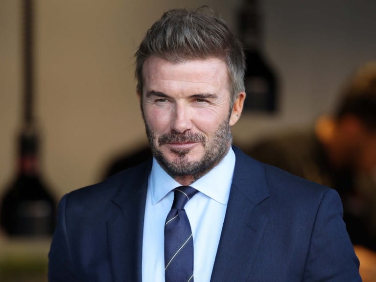 David Beckham wearing a suit