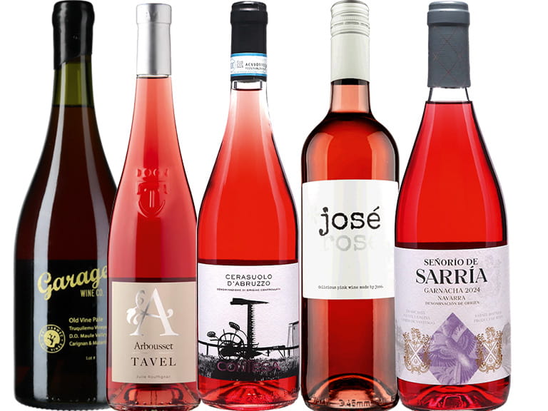 5 bottles of rose wine